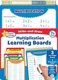 Active Minds - Write-and-Erase - Wipe Clean Learning Boards Ages 7+ - Multiplication, Division, USA States and Capitals