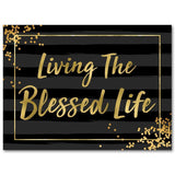 Blessed Life Gold Foil Wall Plaque